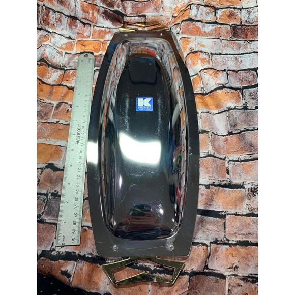 Vintage Kromex MCM Bread Roll Serving Tray Shiny Silver Tone Brass Handles USA - Picture 2 of 4